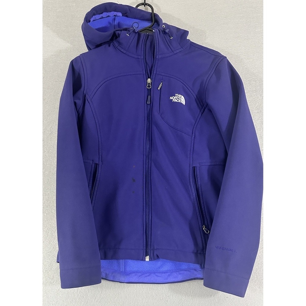North Face Windwall Soft Shell Fleece Lined Purple Jacket Women's Size Small GUC